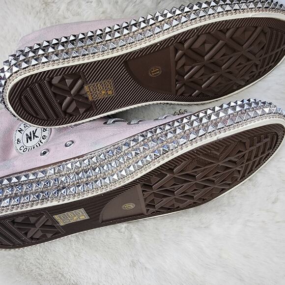 NEW Nan-Ku Couture Free People Cruise Studded Mellow Mauve Pink High Top Sneaker - Picture 10 of 12